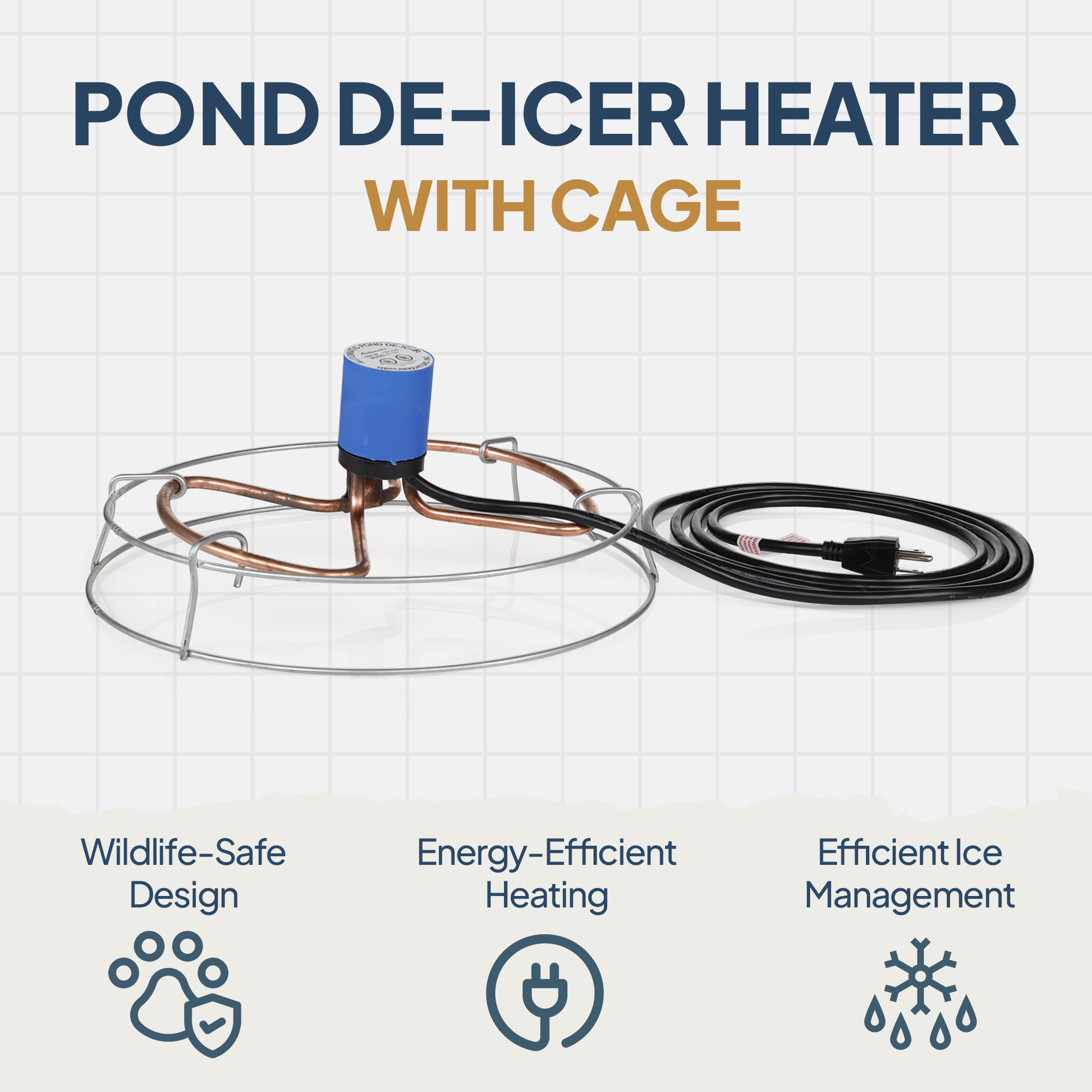 Farm Innovators Submergible 1500 Watt All Pond De-Icer Heater with Cage (3 Pack)